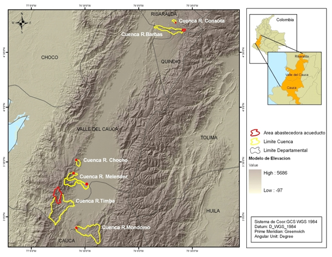 Mapa general de los sitios pilotos